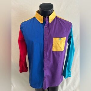 Odd Future Shirt Men’s Medium Color Block Long Sleeve Button Down